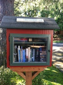 The Old Town Neighborhood Association's Little Free Library is located at the corner of Wilbur and Durham. Neighborhood association chair, Dick Reamer, says that the library does more than promote literacy--it promotes community too. Current titles include: books by Clive Cussler and John Grisham as well as The Berenstein Bears Go to Camp, Adventures of Danny and the Dinosaur and To Kill a Mockingbird.