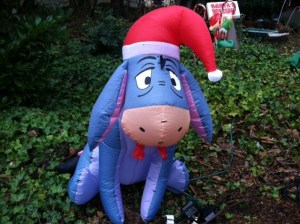 Even Eyore wishes his Bryant Woods neighbors a Merry Christmas and thanks them for noticing him. 