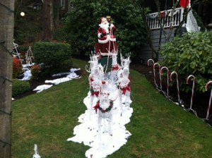 Santa spotted coming in for a landing in Village on the Lake. 